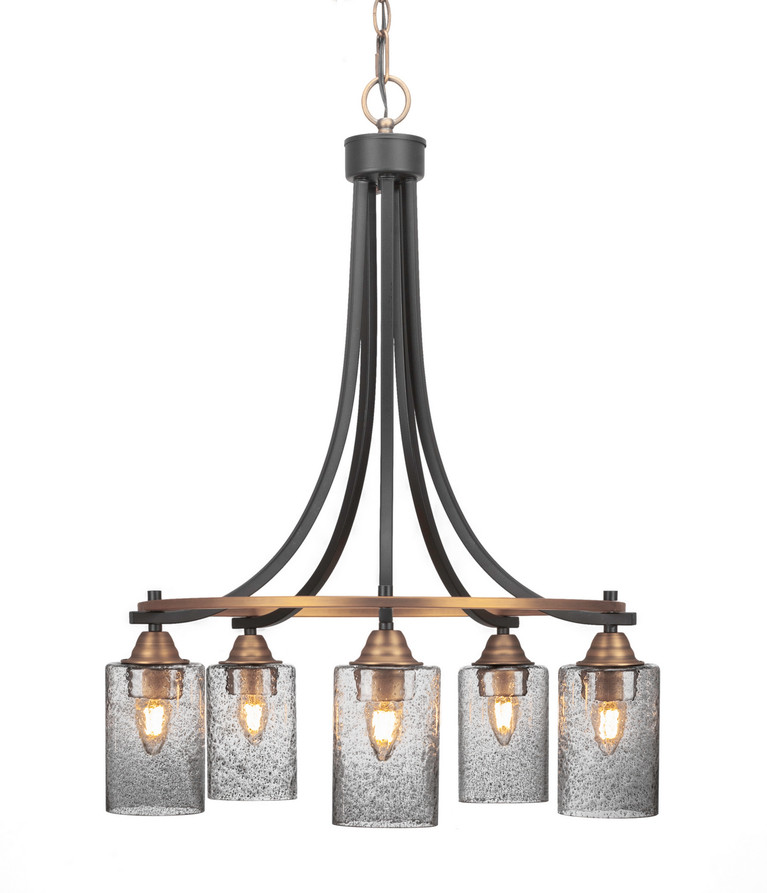 Toltec Lighting - 3415-MBBR-3002 - Five Light Chandelier - Paramount - Matte Black & Brass