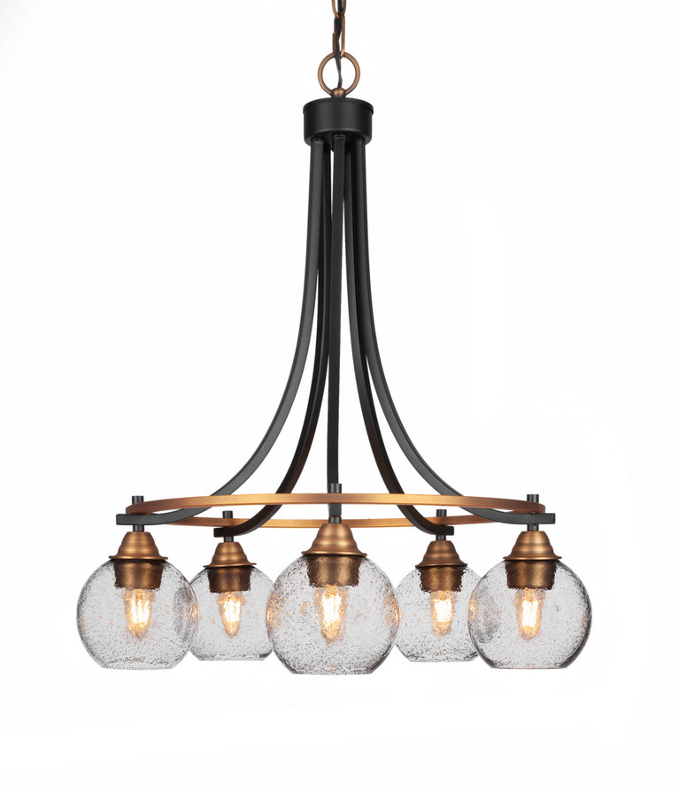 Toltec Lighting - 3415-MBBR-4102 - Five Light Chandelier - Paramount - Matte Black & Brass