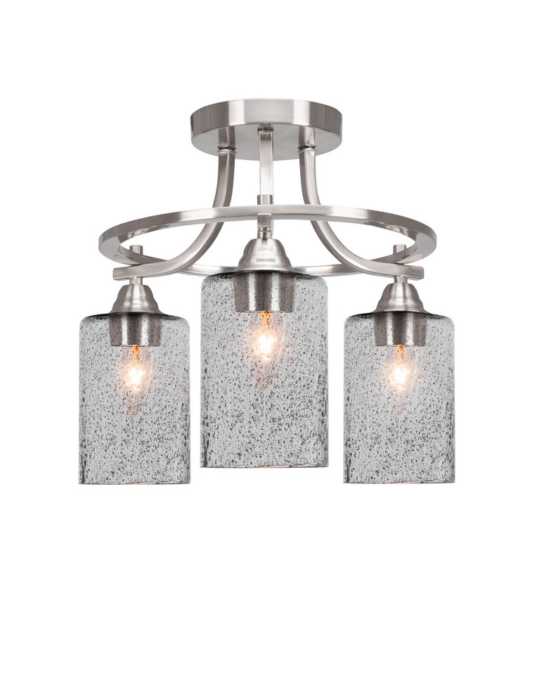 Toltec Lighting - 3417-BN-3002 - Three Light Semi-Flush Mount - Paramount - Brushed Nickel