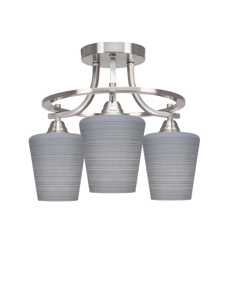 Toltec Lighting - 3417-BN-4032 - Three Light Semi-Flush Mount - Paramount - Brushed Nickel