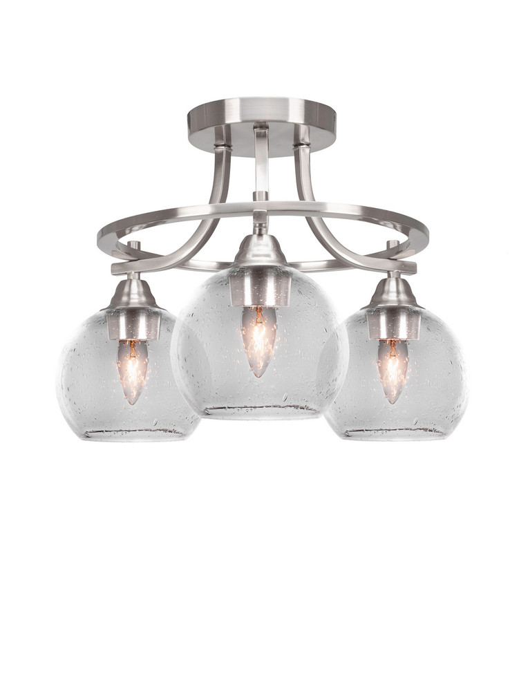 Toltec Lighting - 3417-BN-4100 - Three Light Semi-Flush Mount - Paramount - Brushed Nickel