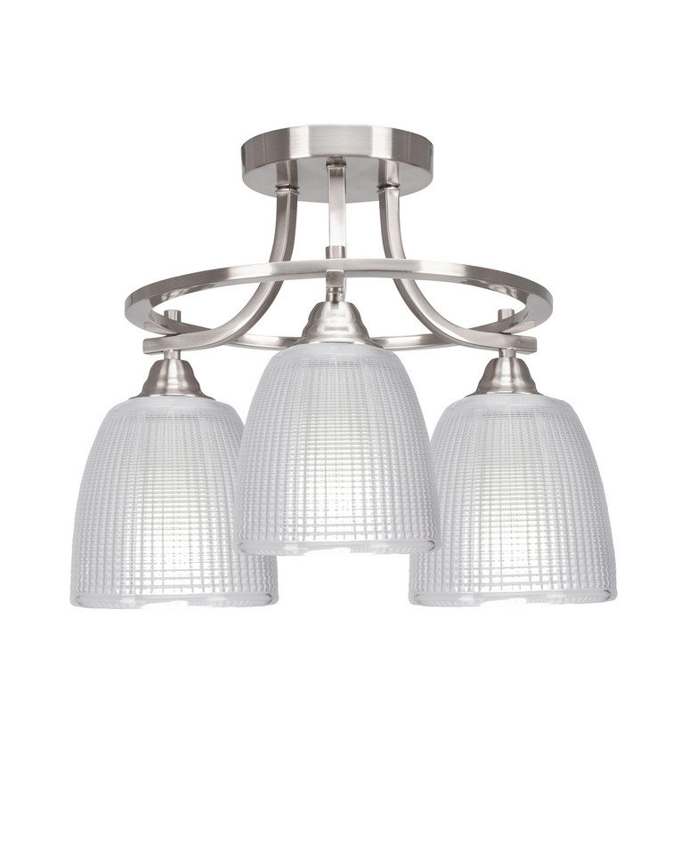 Toltec Lighting - 3417-BN-500 - Three Light Semi-Flush Mount - Paramount - Brushed Nickel
