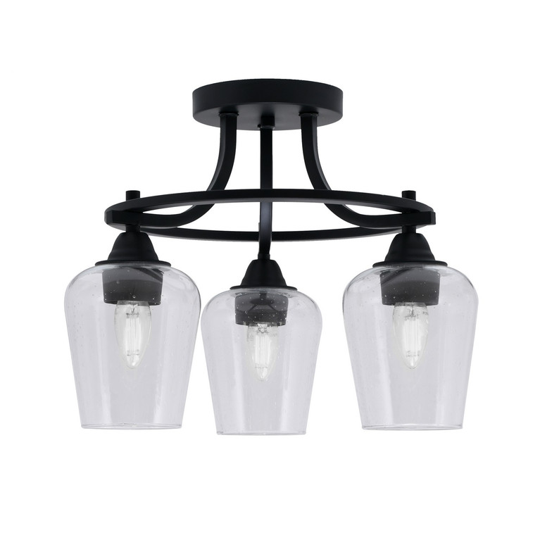 Toltec Lighting - 3417-MB-210 - Three Light Semi-Flush Mount - Paramount - Matte Black