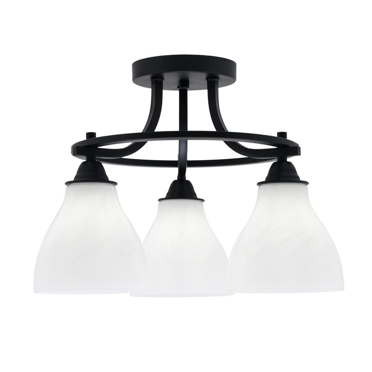 Toltec Lighting - 3417-MB-4761 - Three Light Semi-Flush Mount - Paramount - Matte Black