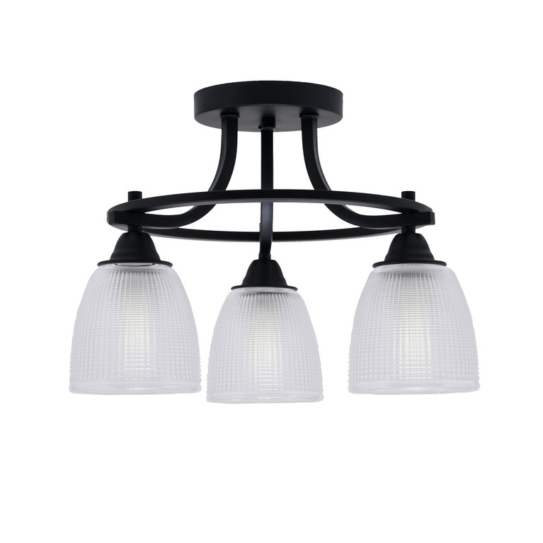 Toltec Lighting - 3417-MB-500 - Three Light Semi-Flush Mount - Paramount - Matte Black