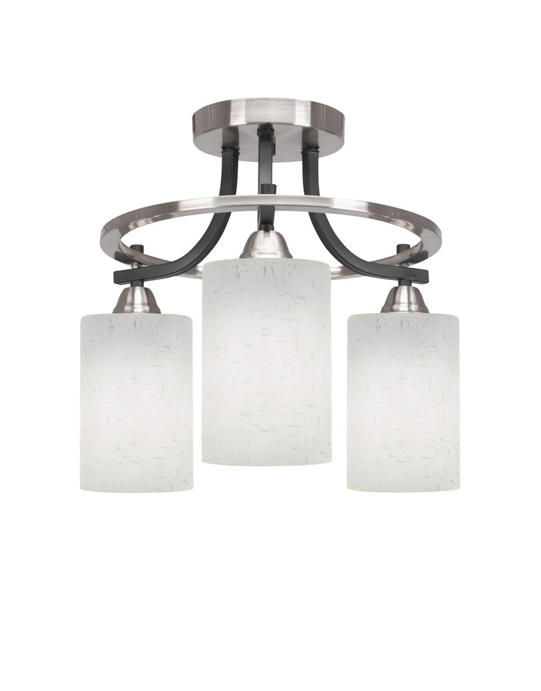 Toltec Lighting - 3417-MBBN-310 - Three Light Semi-Flush Mount - Paramount - Matte Black & Brushed Nickel