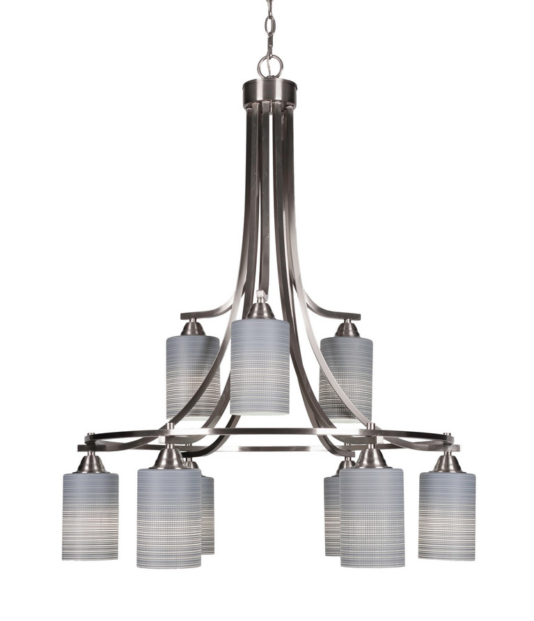 Toltec Lighting - 3419-BN-4062 - Nine Light Chandelier - Paramount - Brushed Nickel