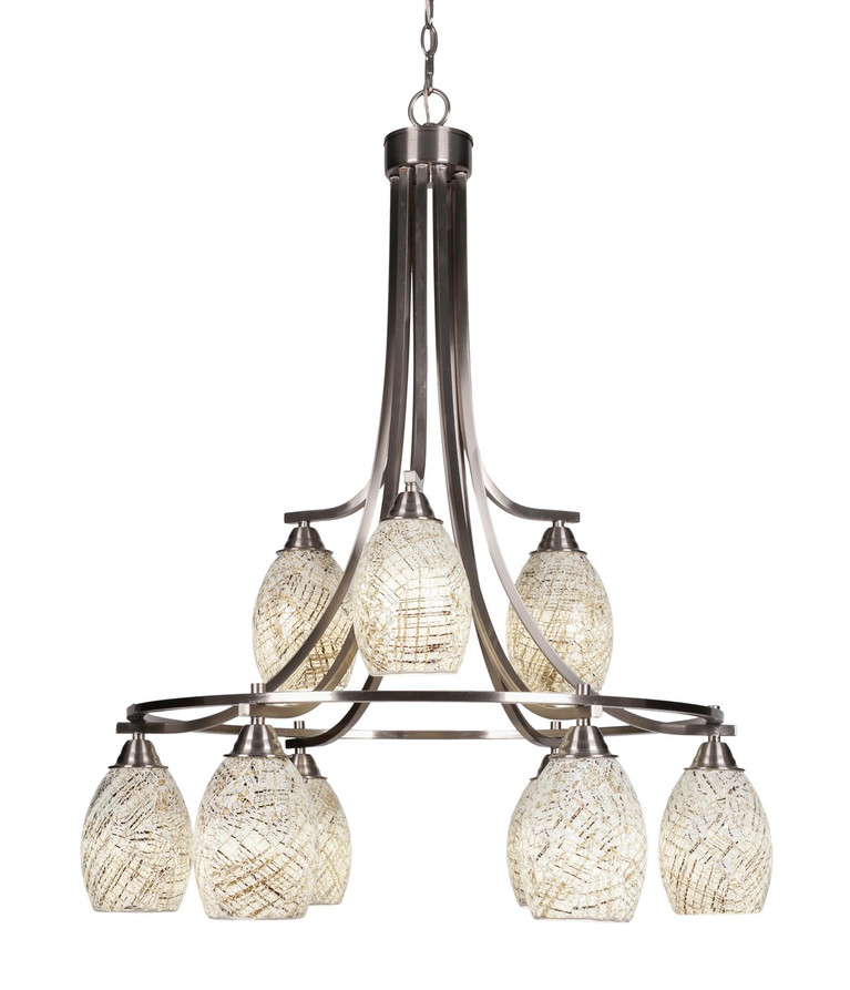 Toltec Lighting - 3419-BN-5054 - Nine Light Chandelier - Paramount - Brushed Nickel