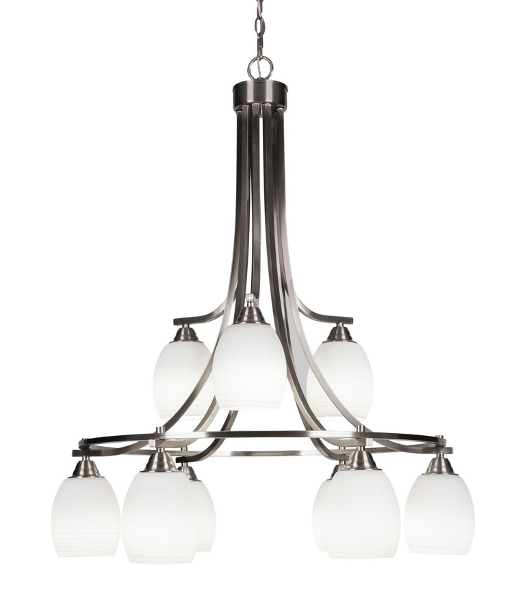 Toltec Lighting - 3419-BN-615 - Nine Light Chandelier - Paramount - Brushed Nickel