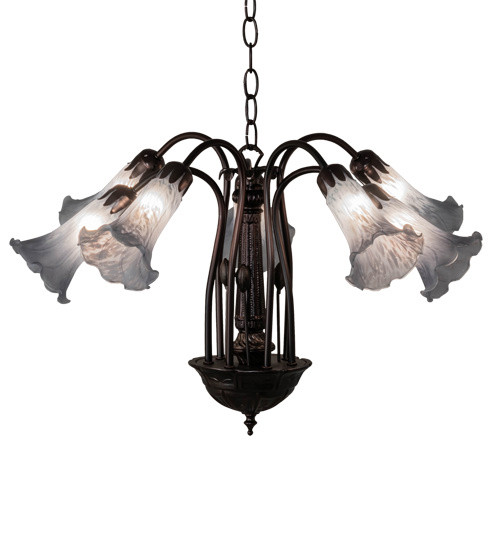 Meyda Tiffany - 236535 - Seven Light Chandelier - Tiffany Pond Lily - Mahogany Bronze