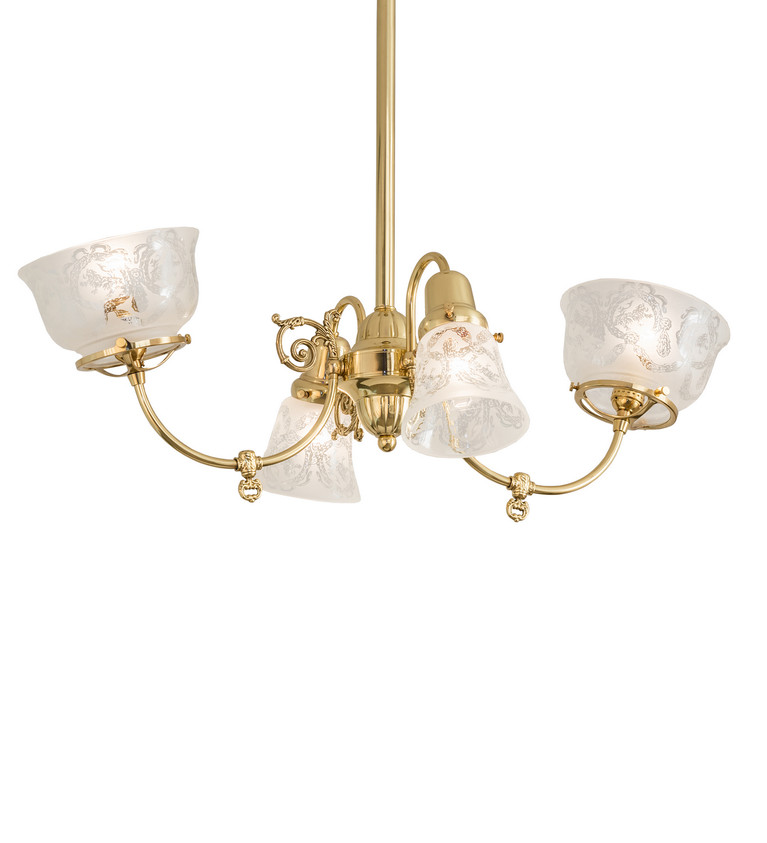 Meyda Tiffany - 242592 - Four Light Chandelier - Revival - Polished Brass
