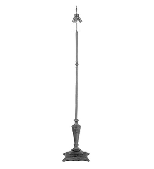 Meyda Tiffany - 24668 - Three Light Floor Base - Fluted Fleur - Mahogany Bronze