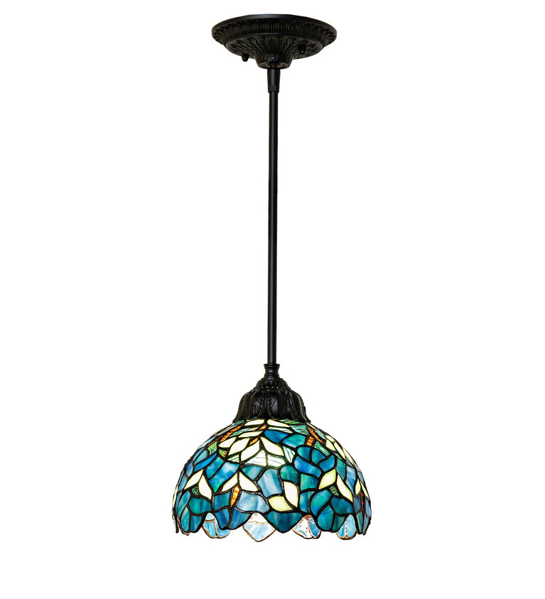 Meyda Tiffany - 294641 - One Light Pendant - Nightfall Wisteria - Solar Black