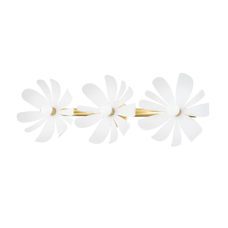 Mitzi - H698303-AGB/TWH - Three Light Bath and Vanity - Twiggy - Aged Brass