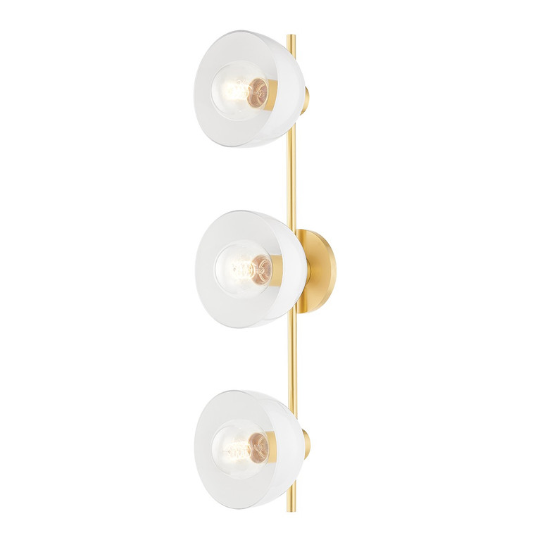 Mitzi - H724303-AGB - Three Light Bath and Vanity - Belle - Aged Brass