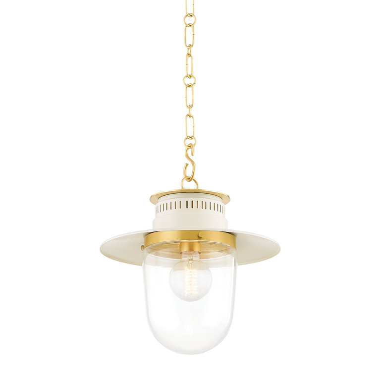 Mitzi - H773701S-AGB/SCR - One Light Pendant - Nori - Aged Brass
