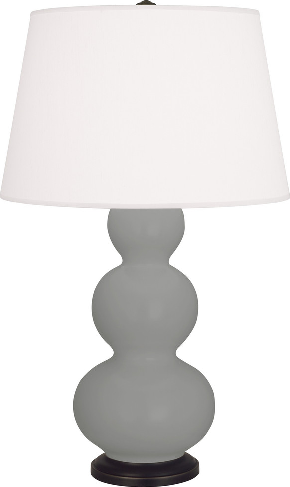 Robert Abbey - MST41 - One Light Table Lamp - Triple Gourd - Matte Smokey Taupe Glazed Ceramic w/Deep Patina Bronze