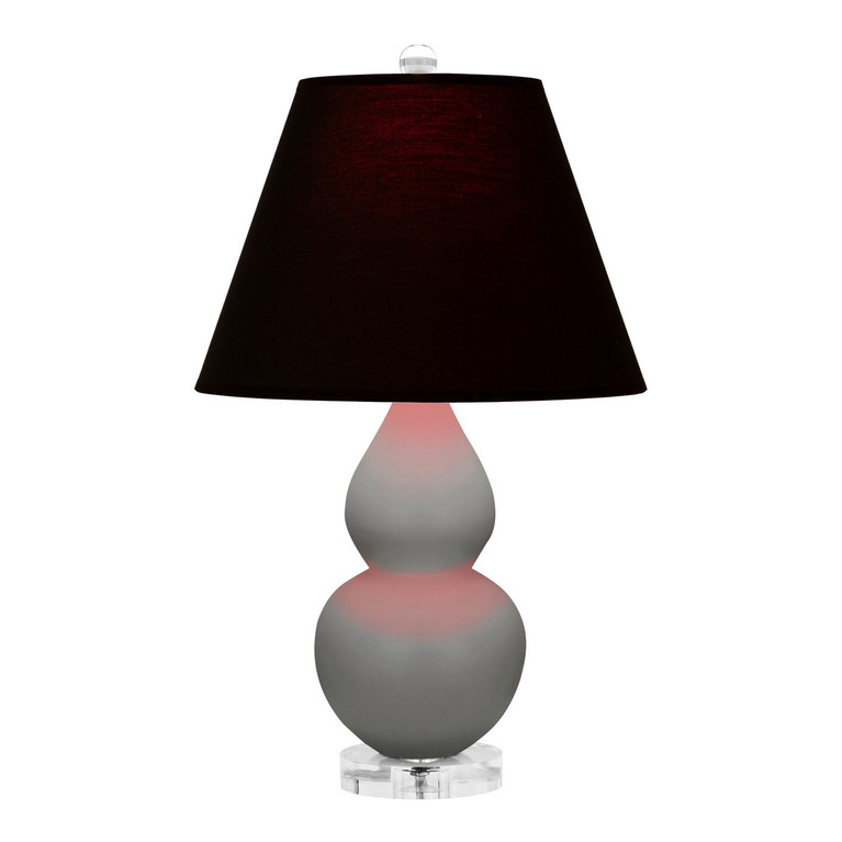 Robert Abbey - MST53K - One Light Accent Lamp - Small Double Gourd - Matte Smokey Taupe Glazed Ceramic w/Lucite