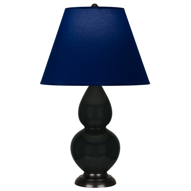 Robert Abbey - OS11N - One Light Accent Lamp - Small Double Gourd - Obsidian Glazed Ceramic w/Deep Patina Bronze