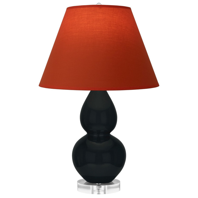 Robert Abbey - OS13T - One Light Accent Lamp - Small Double Gourd - Obsidian Glazed Ceramic w/Lucite