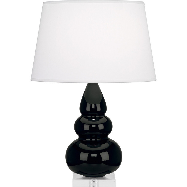 Robert Abbey - OS33X - One Light Accent Lamp - Small Triple Gourd - Obsidian Glazed Ceramic w/Lucite