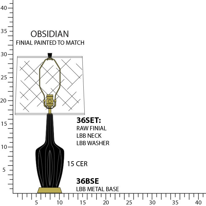 Robert Abbey - OS36 - One Light Accent Lamp - Small Emma - Obsidian Glazed Ceramic w/Warm Brass