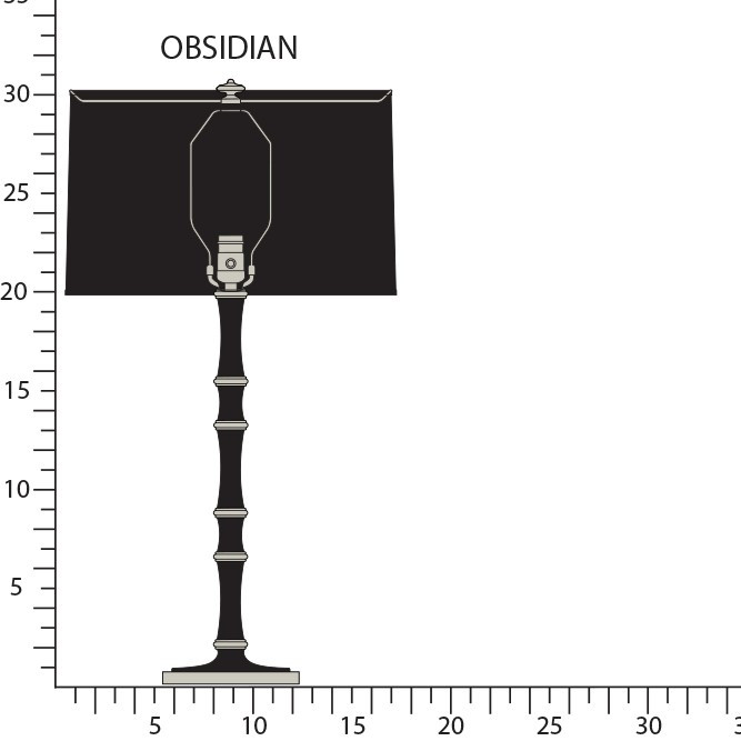 Robert Abbey - OS72X - One Light Table Lamp - Kane - Obsidian w/Polished Nickel