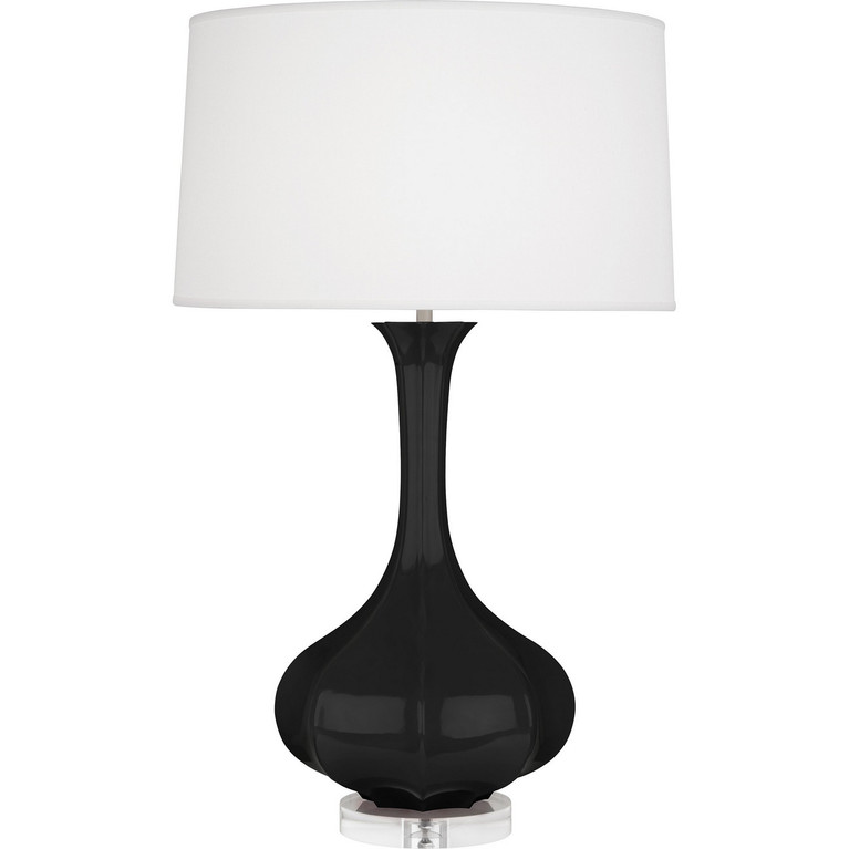 Robert Abbey - OS996 - One Light Table Lamp - Pike - Obsidian Glazed Ceramic w/Lucite