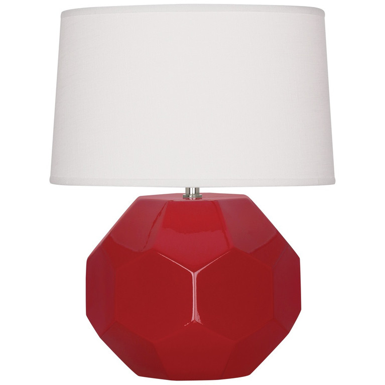 Robert Abbey - RR01 - One Light Table Lamp - Franklin - Ruby Red Glazed Ceramic