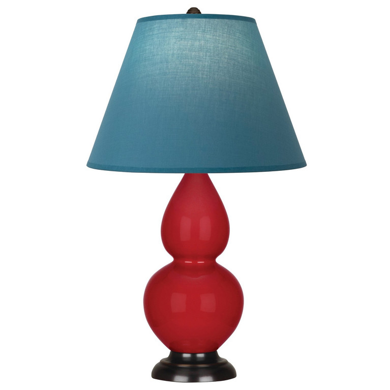 Robert Abbey - RR11B - One Light Accent Lamp - Small Double Gourd - Ruby Red Glazed Ceramic w/Deep Patina Bronze