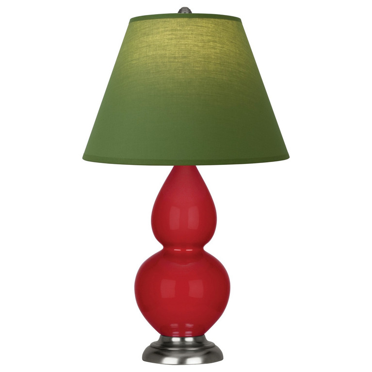 Robert Abbey - RR12G - One Light Accent Lamp - Small Double Gourd - Ruby Red Glazed Ceramic w/Antique Silver