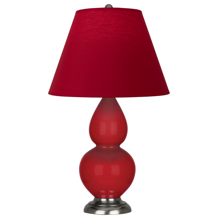 Robert Abbey - RR12R - One Light Accent Lamp - Small Double Gourd - Ruby Red Glazed Ceramic w/Antique Silver