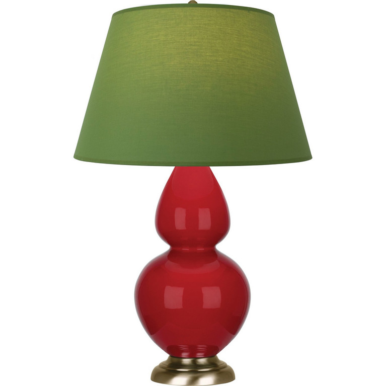 Robert Abbey - RR20G - One Light Table Lamp - Double Gourd - Ruby Red Glazed Ceramic w/Antique Natural Brass