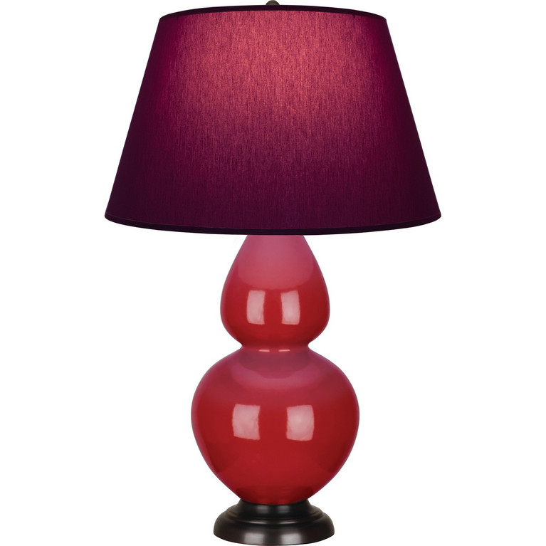 Robert Abbey - RR21P - One Light Table Lamp - Double Gourd - Ruby Red Glazed Ceramic w/Deep Patina Bronze
