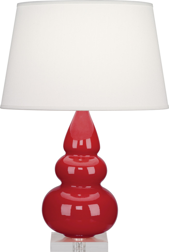 Robert Abbey - RR33X - One Light Accent Lamp - Small Triple Gourd - Ruby Red Glazed Ceramic w/Lucite