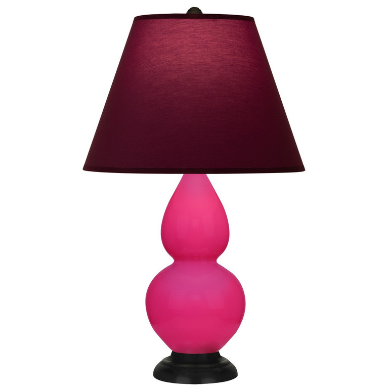 Robert Abbey - RZ11P - One Light Accent Lamp - Small Double Gourd - Razzle Rose Glazed Ceramic w/Deep Patina Bronze