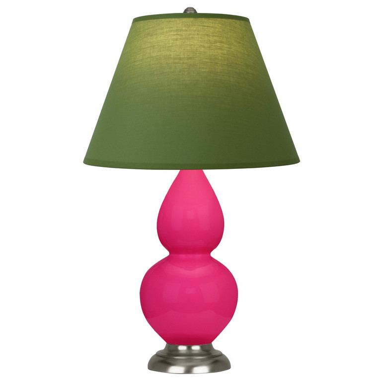 Robert Abbey - RZ12G - One Light Accent Lamp - Small Double Gourd - Razzle Rose Glazed Ceramic w/Antique Silver