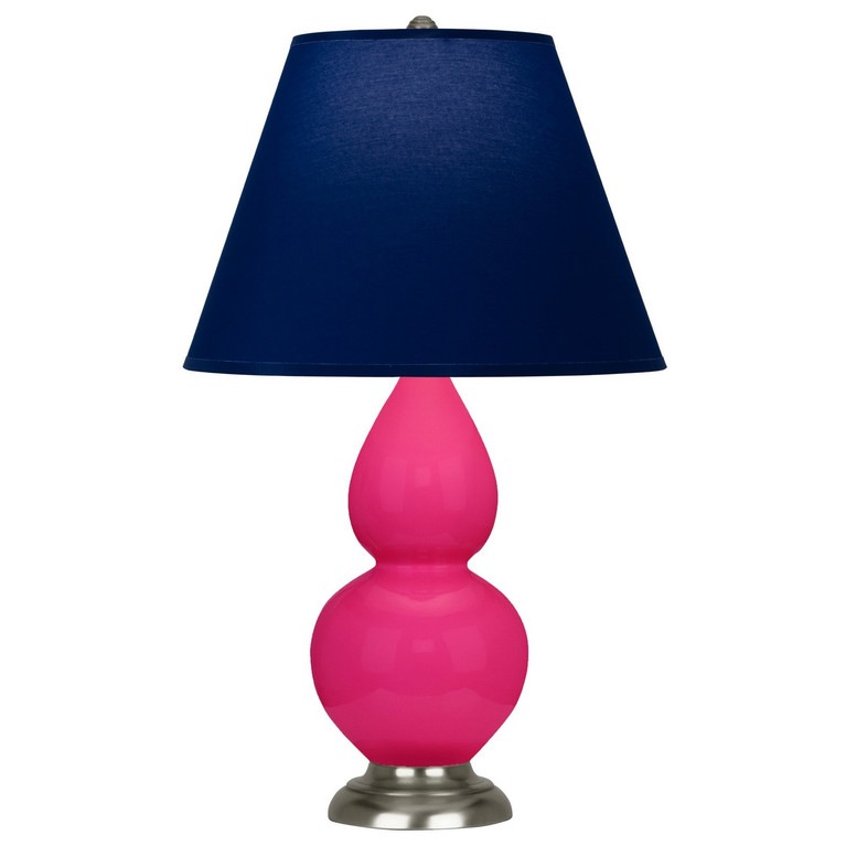 Robert Abbey - RZ12N - One Light Accent Lamp - Small Double Gourd - Razzle Rose Glazed Ceramic w/Antique Silver