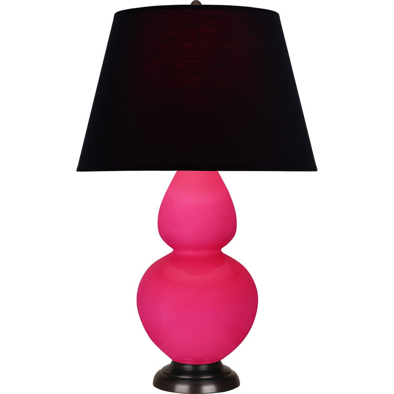 Robert Abbey - RZ21K - One Light Table Lamp - Double Gourd - Razzle Rose Glazed Ceramic w/Deep Patina Bronze