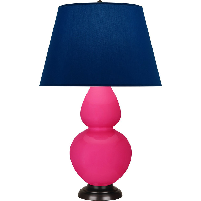 Robert Abbey - RZ21N - One Light Table Lamp - Double Gourd - Razzle Rose Glazed Ceramic w/Deep Patina Bronze