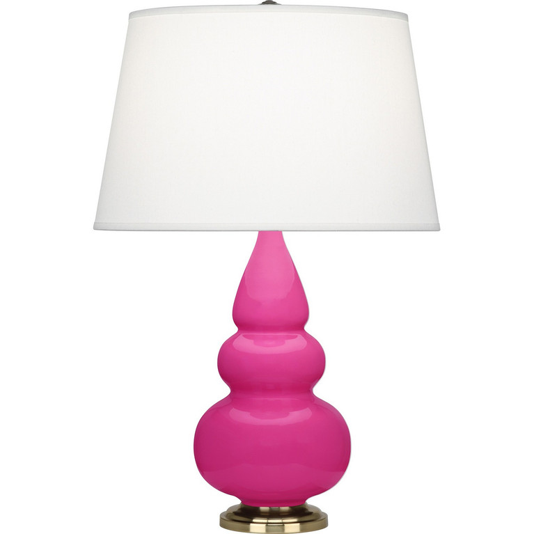 Robert Abbey - RZ30X - One Light Accent Lamp - Small Triple Gourd - Razzle Rose Glazed Ceramic w/Antique Natural Brass
