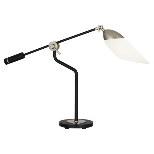 Robert Abbey - S1210 - One Light Table Lamp - Ferdinand - Matte Black Painted w/ Polished Nickel