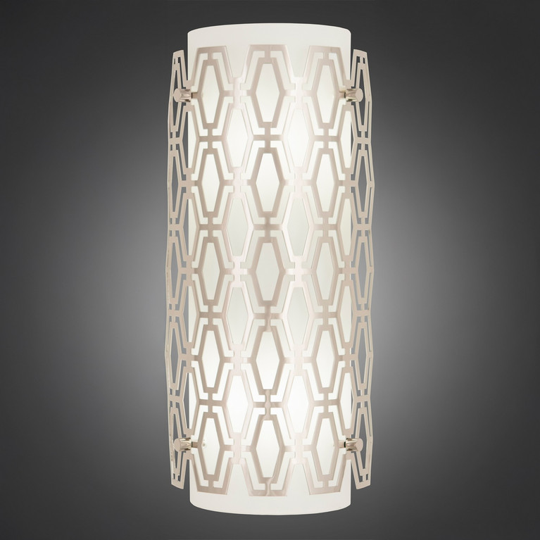 Robert Abbey - S202 - Two Light Wall Sconce - Marcel - Polished Nickel Frosted Cased White Glass