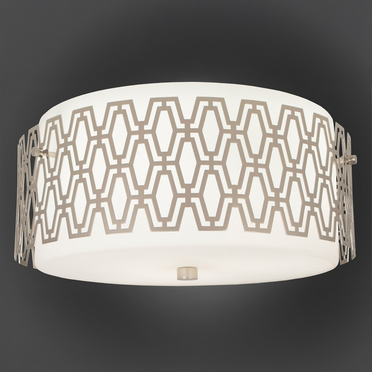 Robert Abbey - S203 - Three Light Flushmount - Marcel - Polished Nickel w/Frosted Cased White