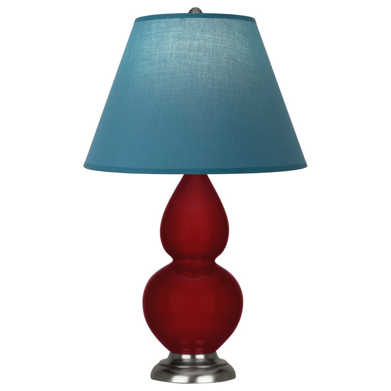 Robert Abbey - SA12B - One Light Accent Lamp - Small Double Gourd - Sangria Glazed Ceramic w/Antique Silver