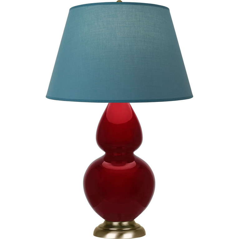 Robert Abbey - SA20B - One Light Table Lamp - Double Gourd - Sangria Glazed Ceramic w/Antique Natural Brass