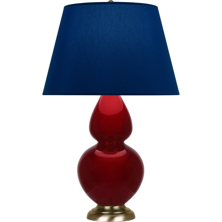 Robert Abbey - SA20N - One Light Table Lamp - Double Gourd - Sangria Glazed Ceramic w/Antique Natural Brass