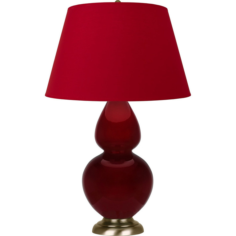 Robert Abbey - SA20R - One Light Table Lamp - Double Gourd - Sangria Glazed Ceramic w/Antique Natural Brass