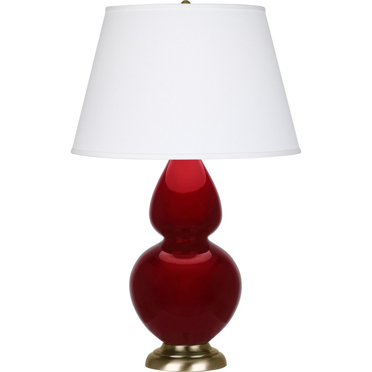 Robert Abbey - SA20X - One Light Table Lamp - Double Gourd - Sangria Glazed Ceramic w/Antique Natural Brass