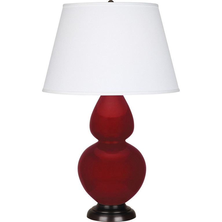 Robert Abbey - SA21X - One Light Table Lamp - Double Gourd - Sangria Glazed Ceramic w/Deep Patina Bronze